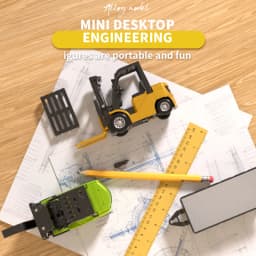 1/64 Mini Remote Control Forklift Desktop Alloy Toy Car with Trailer 2.4G RC Excavator Game Engineering Truck Children Toy Gift