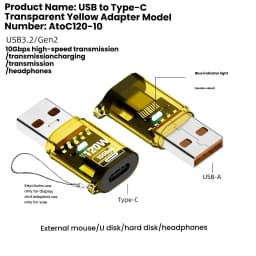 Type C Adapte USB 3.2 OTG Fast Charging 120W 10GB High Speed Data Audio Transfer For PC Tablet