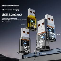 Type C Adapte USB 3.2 OTG Fast Charging 120W 10GB High Speed Data Audio Transfer For PC Tablet
