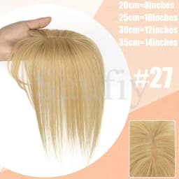5cmx9cm Highlights Brown Human Hair Toppers With Bangs Women Clip in Hair Toppers for Thinning hair Brown Blonde Hairpieces