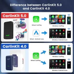 CarlinKit 5.0 & 4.0 2-In-1 Wireless Adapter Wireless CarPlay & Android Auto 2.4G&5Ghz WiFi Bluetooth Auto Connect Plug and Play