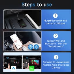 CarlinKit 5.0 & 4.0 2-In-1 Wireless Adapter Wireless CarPlay & Android Auto 2.4G&5Ghz WiFi Bluetooth Auto Connect Plug and Play