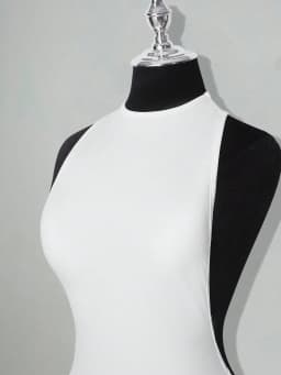 Solid Color Backless Bodycon Mini Dress White Sexy Club Party Dress