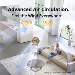 Orison 12" Portable Battery-Operated High-Velocity Floor Fan, Cordless for Camping, Travel, Tents, Hurricanes, and Home Use
