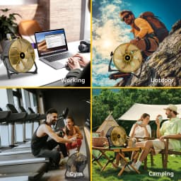 Orison 12" Portable Battery-Operated High-Velocity Floor Fan, Cordless for Camping, Travel, Tents, Hurricanes, and Home Use