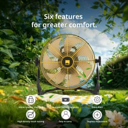Orison 12" Portable Battery-Operated High-Velocity Floor Fan, Cordless for Camping, Travel, Tents, Hurricanes, and Home Use