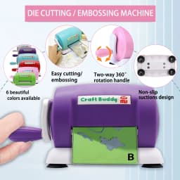3.35 Inch Wide Opening Die Cutting and Embossing Machine, Multi-functional Manual Craft Machine with Cutting A&B Plate, 6 Stylish Colors for Scrapbooking, Card Making, Handmade Paper Art DIY Crafts