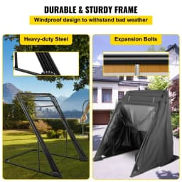 VEVOR Motorcycle Shelter Shed Strong Frame Motorbike Garage Waterproof 106.3"x 41.3"x 61" Motorbike Cover Tent Scooter Shelter