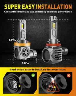 4PCS H11 9005 LED Bulbs Combo,120000LM Ultra-Brightness, 6500K H9 H8 HB3 Driving Light Bulbs with Fan,Off-Road Use or Fog Light