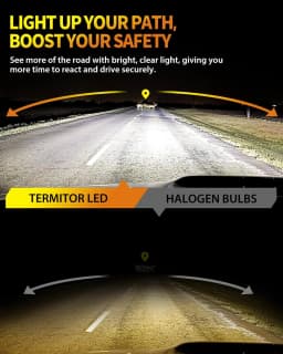 4PCS H11 9005 LED Bulbs Combo,120000LM Ultra-Brightness, 6500K H9 H8 HB3 Driving Light Bulbs with Fan,Off-Road Use or Fog Light
