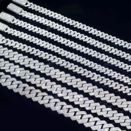 Iced Out 10-20mm Mens Miami Cuban Link Necklace Hip Hop CZ Cubic Zirconia Bling Prong Cuban Chain