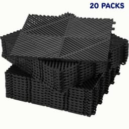 20 Pack 16"x 16"Interlocking Garage Floor Tiles,Modular Drainage Floor Mat,Non-Slip Splicing Interlocking Drainage Floor Mats