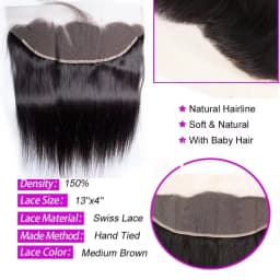 Peruvian Human Hair Bundles With Closure Straight Raw Virgin 3 4 Bundles With 4x4 5x5 HD Lace Closure Weave With 13x4 Frontal