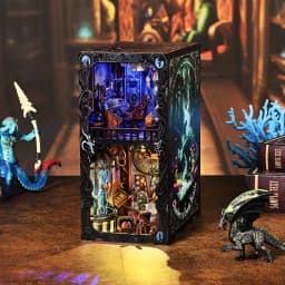 Book Nook Kit Rare Beast Collection Room 3D DIY Wooden Puzzle Handmade Bookshelf Dollhouse Model Bookend Building Home Deco