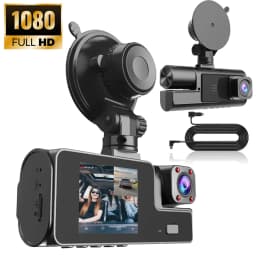 2 Camera Dash Cam W/ IR Night Vision Loop Recording & 2" IPS Screen 1080P , DVR recorder, video recorder, Vehicle DVR