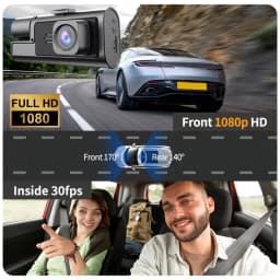 2 Camera Dash Cam W/ IR Night Vision Loop Recording & 2" IPS Screen 1080P , DVR recorder, video recorder, Vehicle DVR