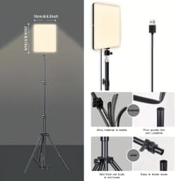 11in LED Video Fill Lamp Light Vloging Photo Studio LED Panel  With  Triopd Stand For Live Stream Makeup Meeting Group
