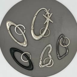 Y2K Punk Star Oval Essential Icon Carabiner Keychain Axe Shaped Mountaineering Car Key Ring Gothic Backpack Decor Korean Fashion