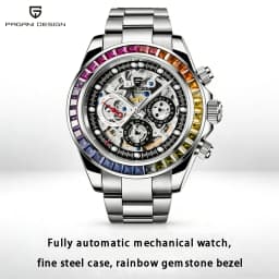 PAGANI DESIGN Top Brand Rainbow Circle Men's Mechanical Automatic Watch Stainless Steel Luxury Sapphire Relogio Masculino