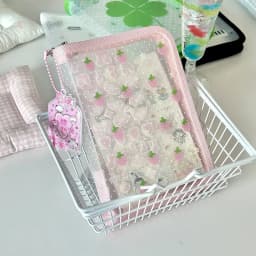A6 Size Cute Stationery Storage Folder File PP Twill Zipper Pouch Document Bag Zip File Folder School Office Supplies