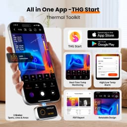 GW340 Thermal Camera for Android/iPhone (USB-C), 512x384 Super Resolution (256x192 Native IR), Thermal Imager Samsung/iOS 17/16/15 Series & IPads USB-C Port, HVAC, Automotive -4°F~752°F