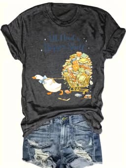 women's plus size tank top Duck Pulling Book Cart Suitable for sports and daily wear Sleeveless casual top, summer fashion top,