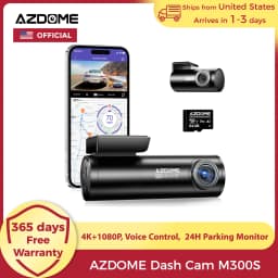 【US Warehouses】AZDOME M300S Dash Cam 4K+1080P Front and Rear Dash Camera for Cars 5.8G WiFi GPS Voice Control WDR Night Vision