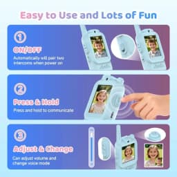 Kids Video Walkie Talkies 2 Pack Long Range Walkie-Talkie Rechargeable for Indoor Camping Hiking Travel Gift for Boys Girls