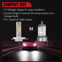 H4/9003/HB2 80W 6500K White 24000LM IP67 LED Headlight Bulbs High Quality Chip High&low Beam Light Plug and Play