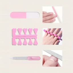 7-in-1 Nail Art Tool Kit — Includes Nail Lamp, Gel Dryer, Nail Buffer, Cuticle Fork, Cuticle Pusher, and Toe Separators