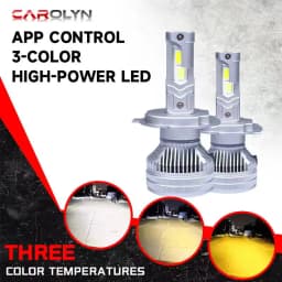 3 Colors APP Control H7 Car Headlight Bulbs 3000K 4300K 6000K Mini Turbo Headlight H8 H11 H9 9005 HB3 9006 HB4 LED Car Lights