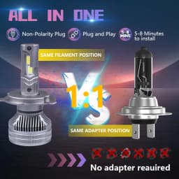 3 Colors APP Control H7 Car Headlight Bulbs 3000K 4300K 6000K Mini Turbo Headlight H8 H11 H9 9005 HB3 9006 HB4 LED Car Lights