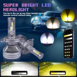 3 Colors APP Control H7 Car Headlight Bulbs 3000K 4300K 6000K Mini Turbo Headlight H8 H11 H9 9005 HB3 9006 HB4 LED Car Lights