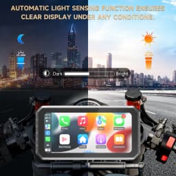 6.25" Wireless CarPlay Moto Android Auto Portable Digital Dashboard Anti Theft Removable Screen GPS Motorcycle Navigation