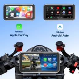 6.25" Wireless CarPlay Moto Android Auto Portable Digital Dashboard Anti Theft Removable Screen GPS Motorcycle Navigation