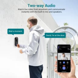 Smart Video Doorbell Camera 1080p WiFi, AI Human Detection, Night Vision, 2-Way Audio, Cloud Storage, Battery Powered, Indoor/Outdoor