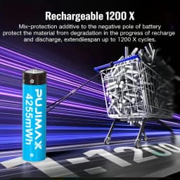 PUJIMAX 8pcs 1.5V AA Li-ion Battery 4255mWh Lithium Ion Rechargeable Batteries for Remote Control Mouse Computers Toy Clocks