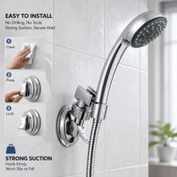 Suction Cup Shower Head Holder, 360 Degree Adjustable Handheld Shower Bracket