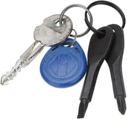 2 Set(4PCS) Portable Multifunction Key Chain Screwdriver Mini Key Shape Travel Kits Outdoor EDC Screwdriver Tool with Key Ring(Color: Black Silver)