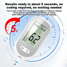 Portable Blood Glucose Meter, High Accuracy Glucose Testing Device with Memory Function, Easy Operation Home Health Monitor for Family