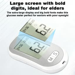 Portable Blood Glucose Meter, High Accuracy Glucose Testing Device with Memory Function, Easy Operation Home Health Monitor for Family