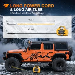 Nilight Portable DC 12V Heavy Duty Tire Inflator Dual Cylinders and Dual Motors Tire Pump 150PSI Air Pumps Auto Shutoff with Screen and LED Light Air Compressor for Pickup Truck ORVs SUVs Cars