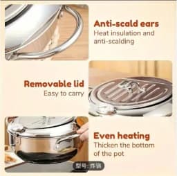 Japanese Tempura Deep Fryer Pot - 304 Stainless Steel with Built-in Thermometer & Oil Drip Rack, Non-Stick, Safe for Gas & Induction Cookers