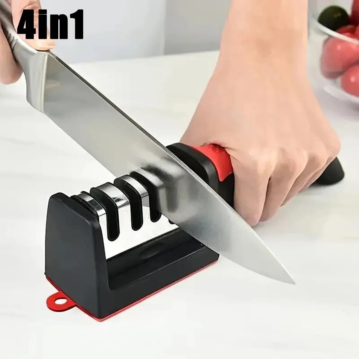 Segment Knife Sharpener Kitchen Multifunctional Manual Sharpening Stone with Non Slip Base Kitchen Utensils Grinding Tools