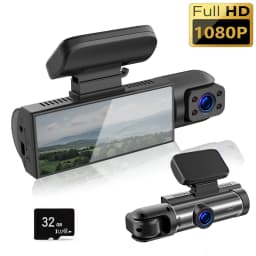 ZNLYRION Full HD 1080P Car Dashcam Front+Interior+Rear Camera 130° Wide Angle Night Vision G-Sensor Parking Monitor Car Driving Recorder