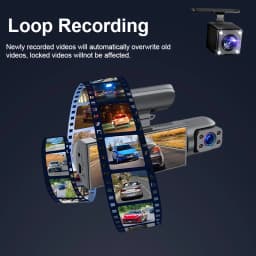 ZNLYRION Full HD 1080P Car Dashcam Front+Interior+Rear Camera 130° Wide Angle Night Vision G-Sensor Parking Monitor Car Driving Recorder