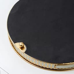 NEW 32cm Tray, Mirror Tray, Metal Decorative Tray, Candle Storage Organiser, Gold, Round Mirrored Tray for Birthdays, Weddings