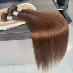 Chocolate Brown Straight Human Hair Bundles Color 4 Straight Virgin Human Hair 3/4 Bundles Quick Weave Real Unprocessed Chocolate Brazilian Virgin Straight Human Hair Extension Dark Brown Mixed Length Double Weft 100g/PC