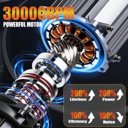 HVLP Paint Sprayer Compatible with Milwaukee 18V Battery 30000RPM Electric Paint Gun with 1.0/1.5/1.8/2.5mm Nozzles