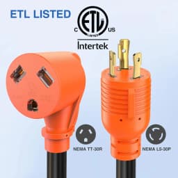 Nilight RV Generator Adapter Cord 30A-30A L5-30P to TT-30R 10AWG Copper Heavy Duty Twist Lock Male to Female for Camper Trailer